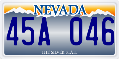 NV license plate 45A046