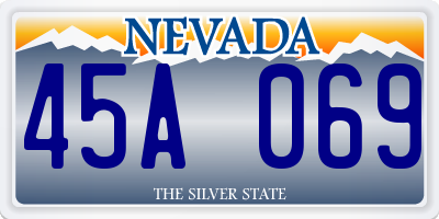 NV license plate 45A069