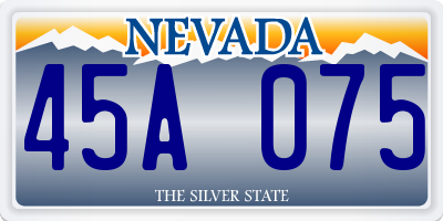 NV license plate 45A075