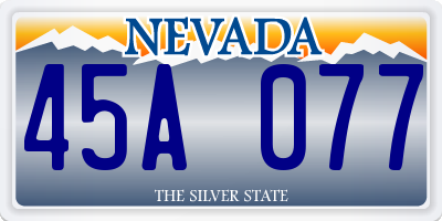 NV license plate 45A077