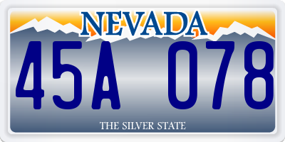 NV license plate 45A078