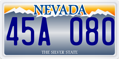 NV license plate 45A080