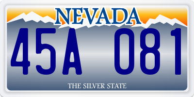 NV license plate 45A081