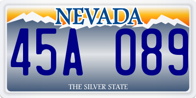 NV license plate 45A089