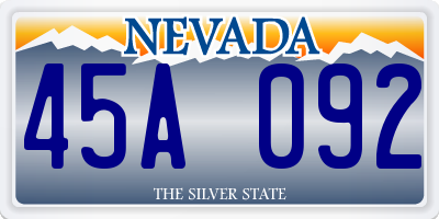 NV license plate 45A092