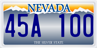 NV license plate 45A100