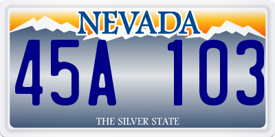 NV license plate 45A103