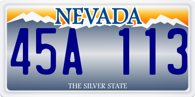 NV license plate 45A113