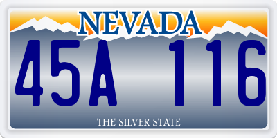 NV license plate 45A116