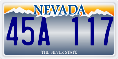 NV license plate 45A117