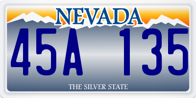 NV license plate 45A135