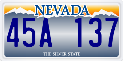 NV license plate 45A137