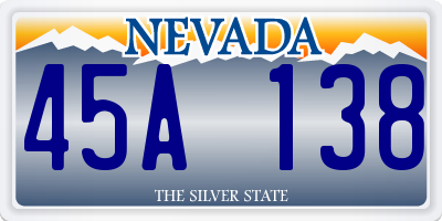 NV license plate 45A138