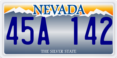 NV license plate 45A142
