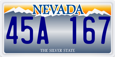 NV license plate 45A167