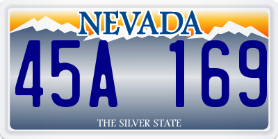 NV license plate 45A169