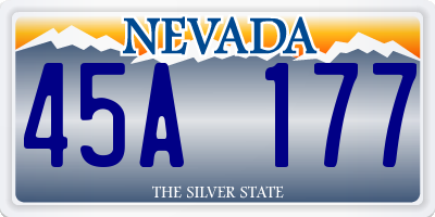 NV license plate 45A177