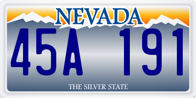 NV license plate 45A191