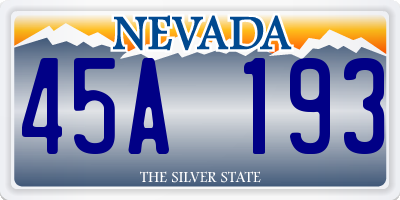 NV license plate 45A193