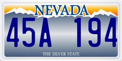 NV license plate 45A194