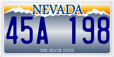 NV license plate 45A198