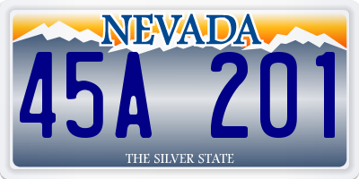 NV license plate 45A201