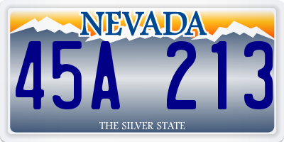 NV license plate 45A213
