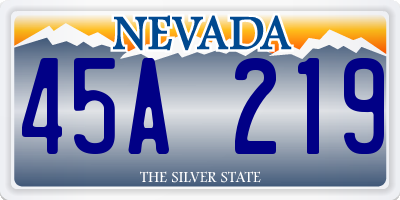 NV license plate 45A219