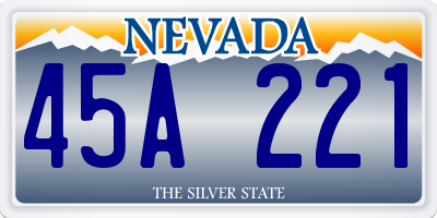 NV license plate 45A221