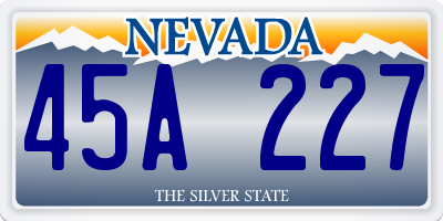 NV license plate 45A227