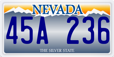 NV license plate 45A236