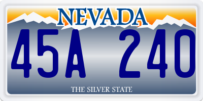 NV license plate 45A240