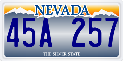 NV license plate 45A257