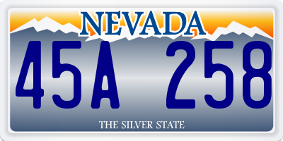 NV license plate 45A258