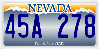 NV license plate 45A278