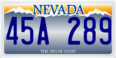 NV license plate 45A289