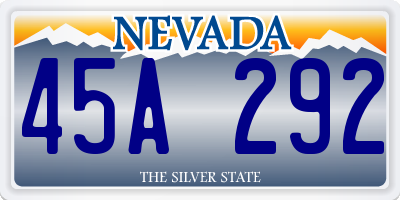 NV license plate 45A292