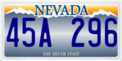 NV license plate 45A296