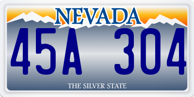 NV license plate 45A304