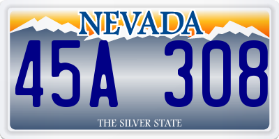 NV license plate 45A308
