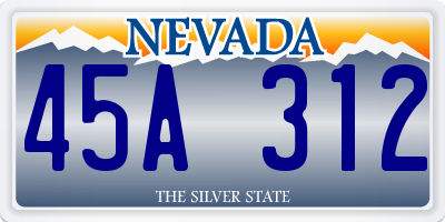 NV license plate 45A312