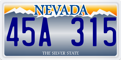 NV license plate 45A315
