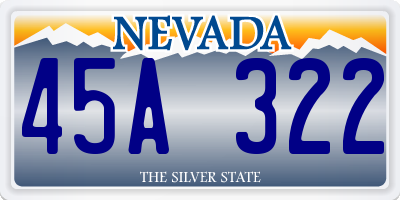 NV license plate 45A322