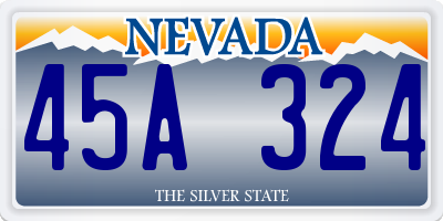 NV license plate 45A324