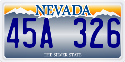 NV license plate 45A326