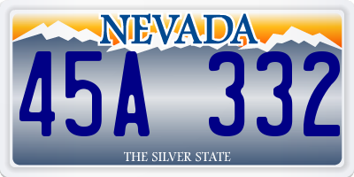 NV license plate 45A332