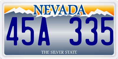 NV license plate 45A335