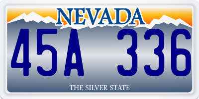 NV license plate 45A336