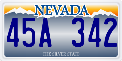 NV license plate 45A342