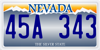 NV license plate 45A343